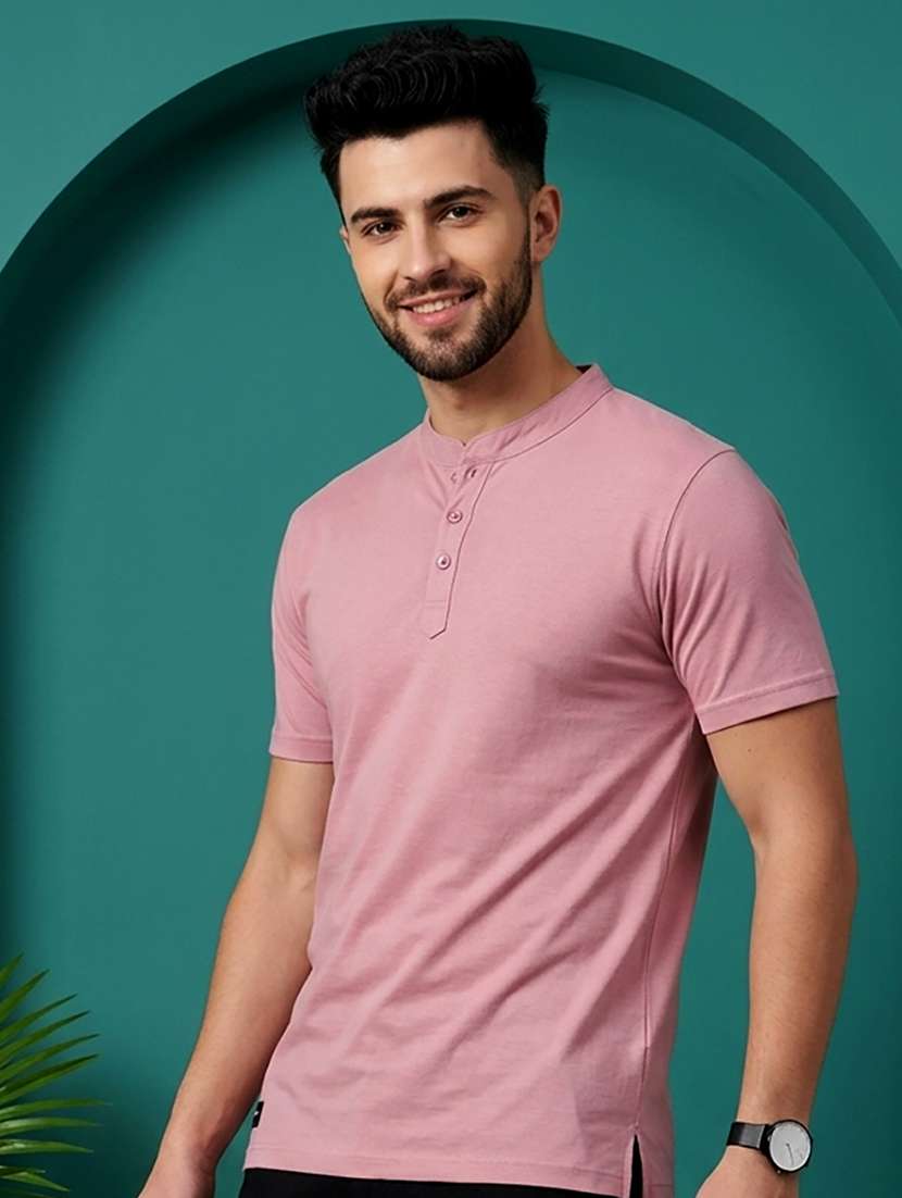 men solid short sleeve regular fit t-shirt