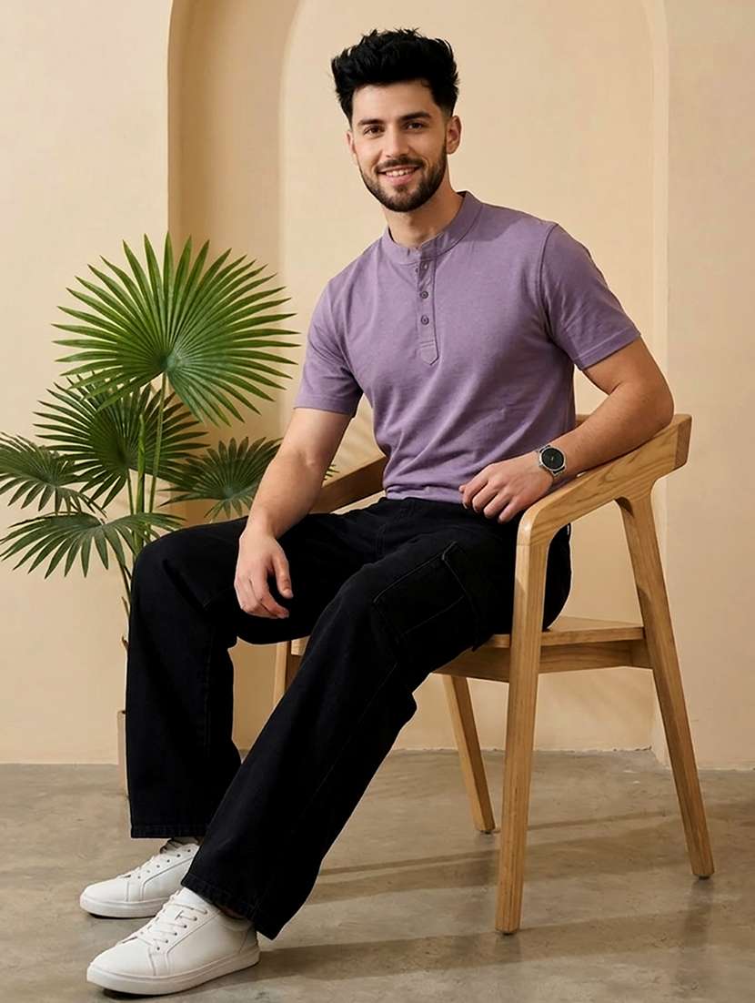 men solid short sleeve regular fit t-shirt - 22500040 -  Standard Image - 3