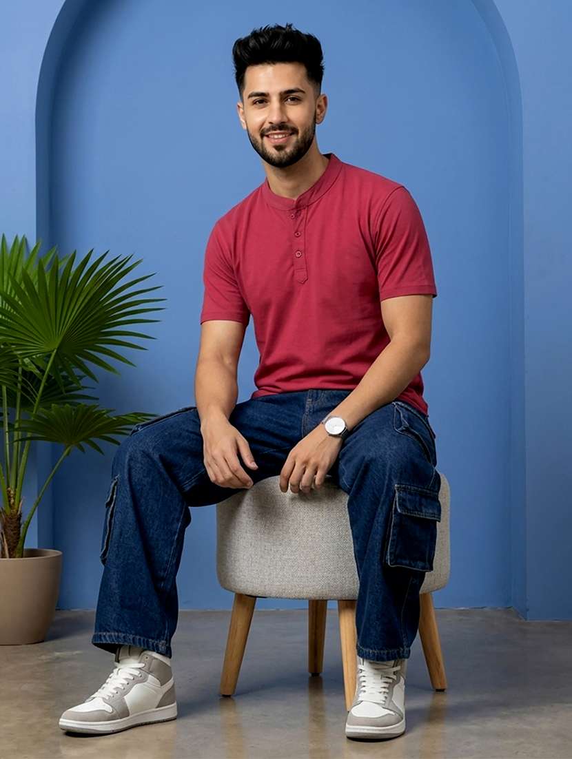 men solid short sleeve regular fit t-shirt - 22500055 -  Standard Image - 3
