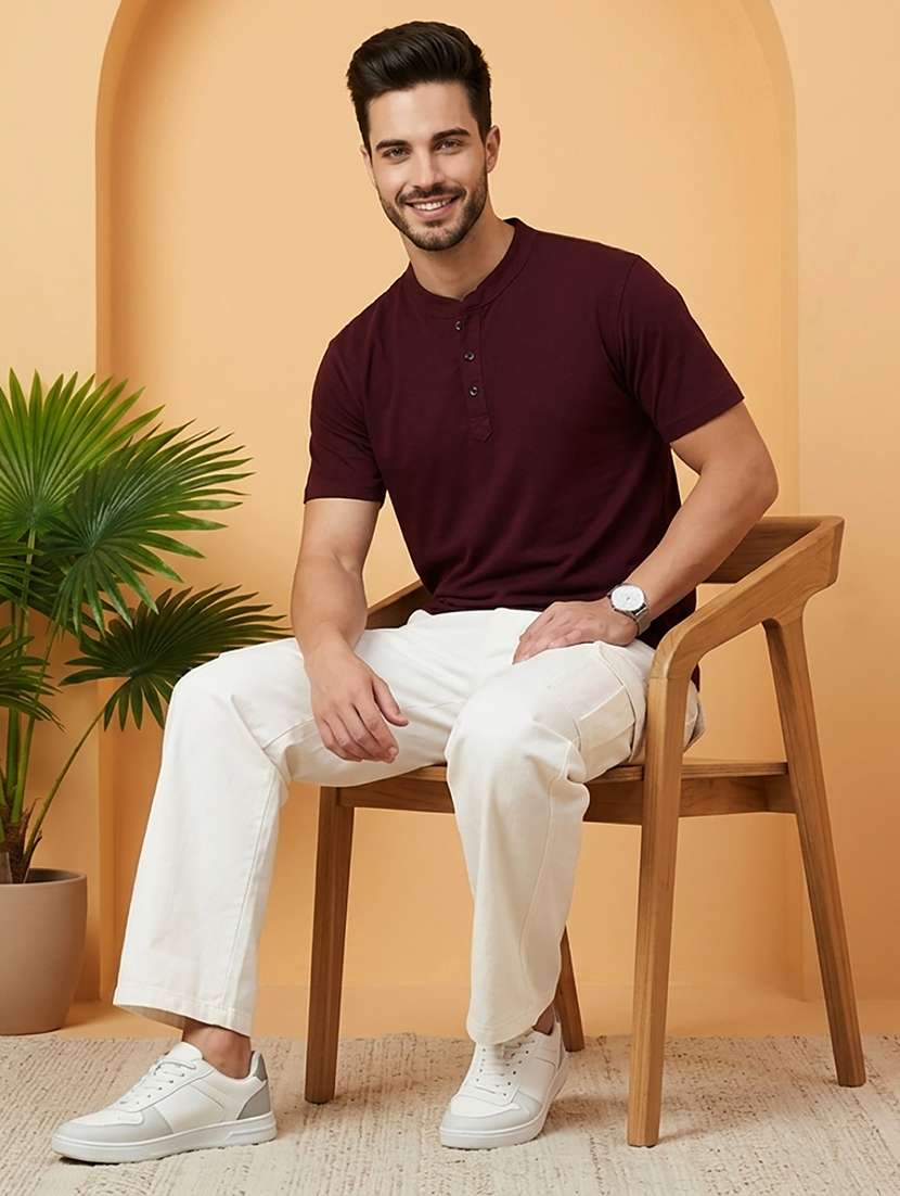 men solid short sleeve regular fit t-shirt - 22500061 -  Standard Image - 3