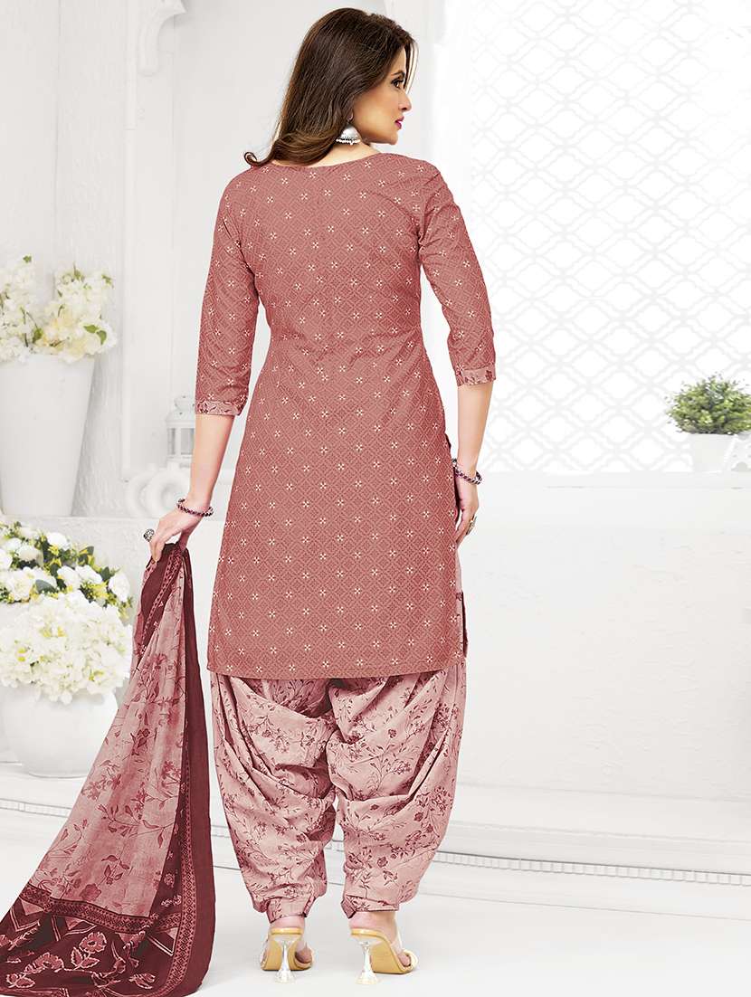 women printed three quarter sleeve kurta patiala with dupatta set - 22500091 -  Standard Image - 3