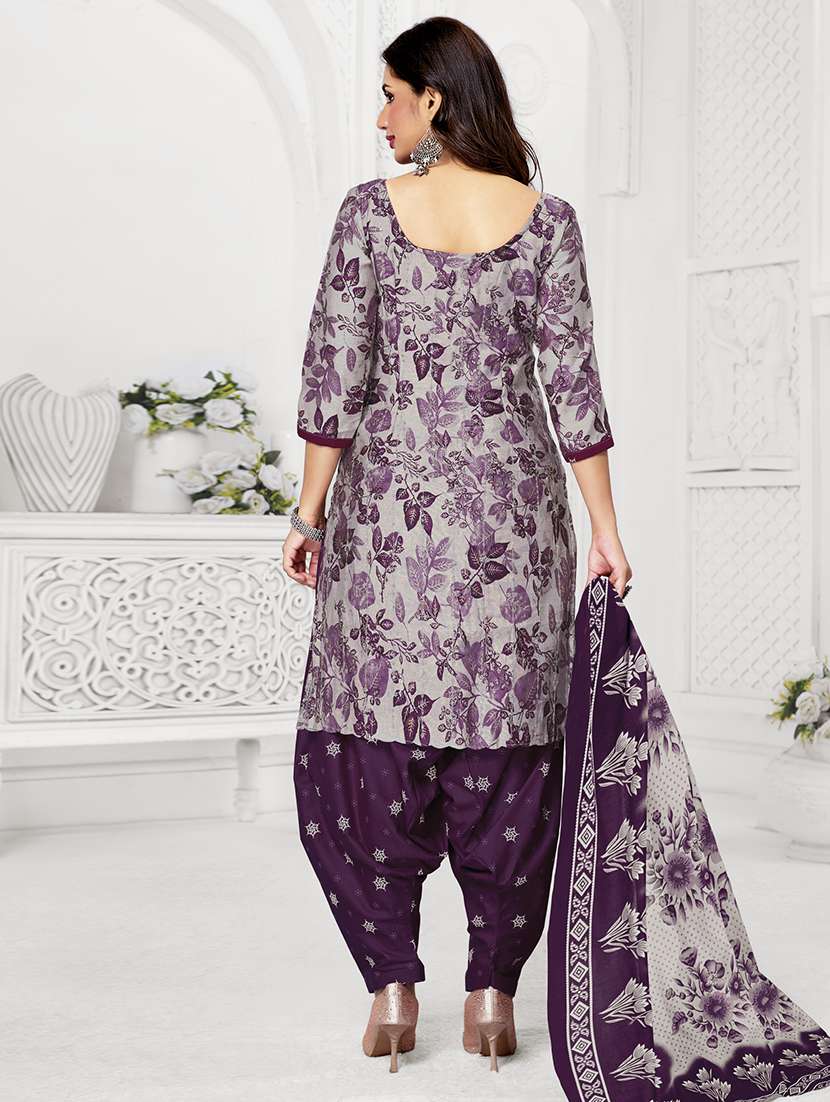 women printed three quarter sleeve kurta patiala with dupatta set - 22500097 -  Standard Image - 3