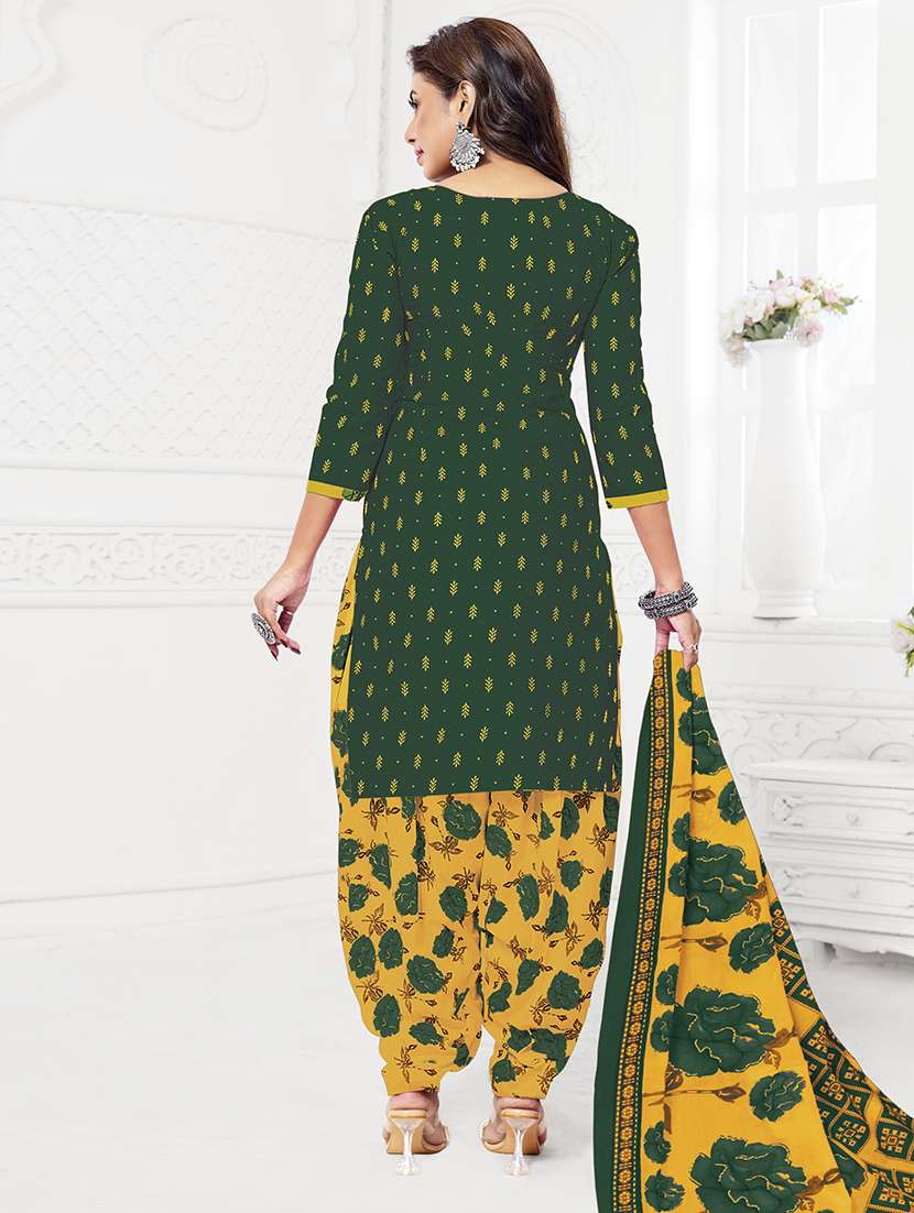 women printed three quarter sleeve kurta patiala with dupatta set - 22500098 -  Standard Image - 3
