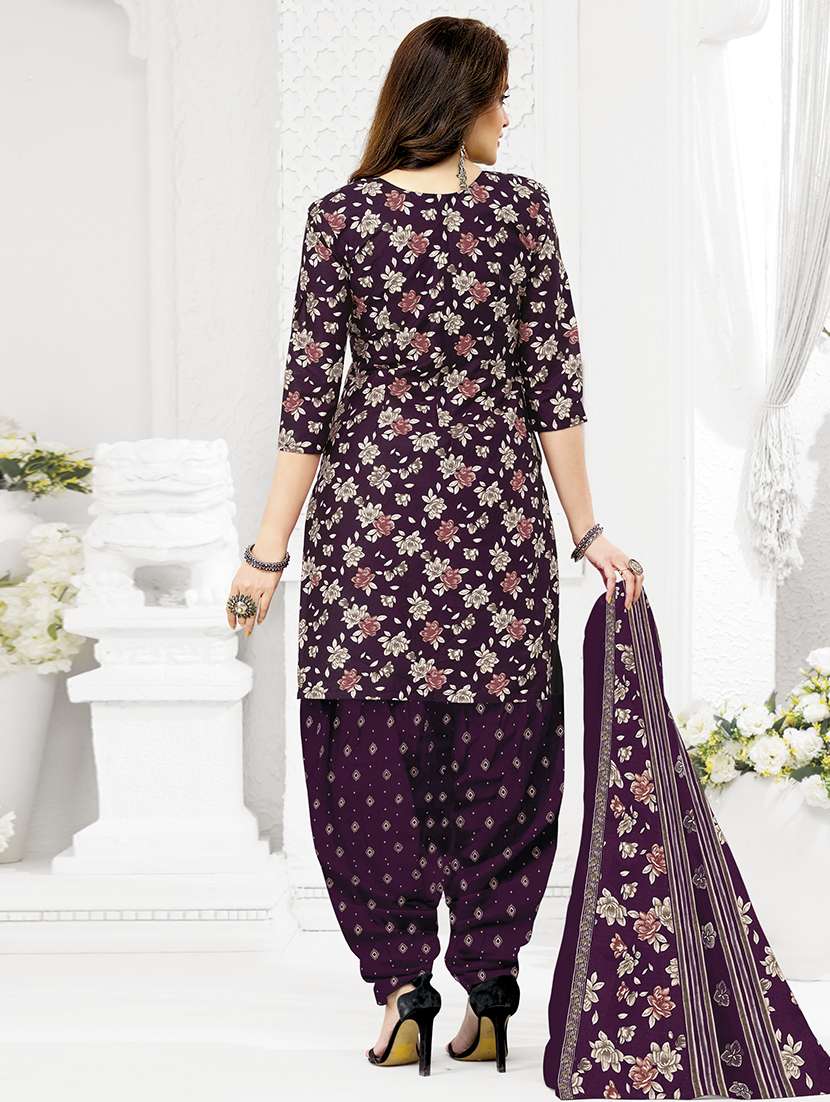 women printed three quarter sleeve kurta patiala with dupatta set - 22500099 -  Standard Image - 3