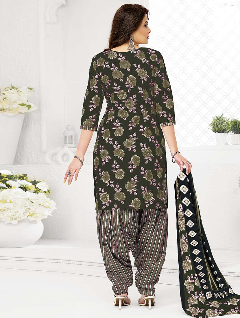 women printed three quarter sleeve kurta patiala with dupatta set - 22500101 -  Standard Image - 3