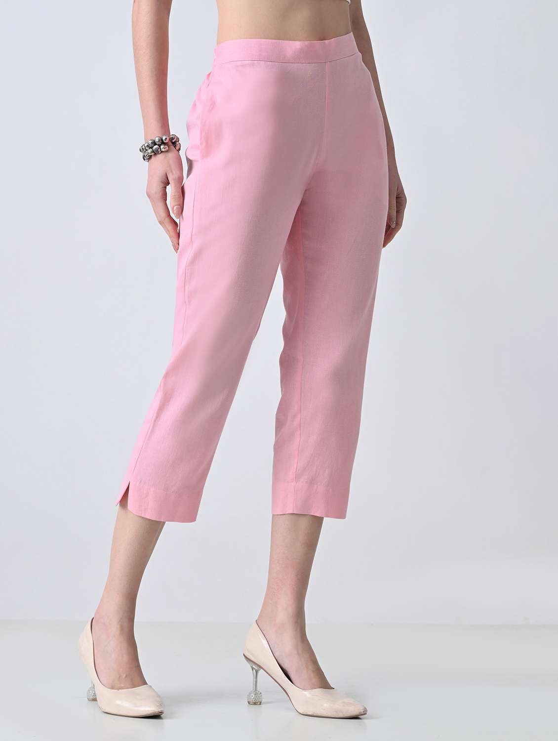 Women Solid Mid Rise Tapered Pant - 22500106 -  Standard Image - 3