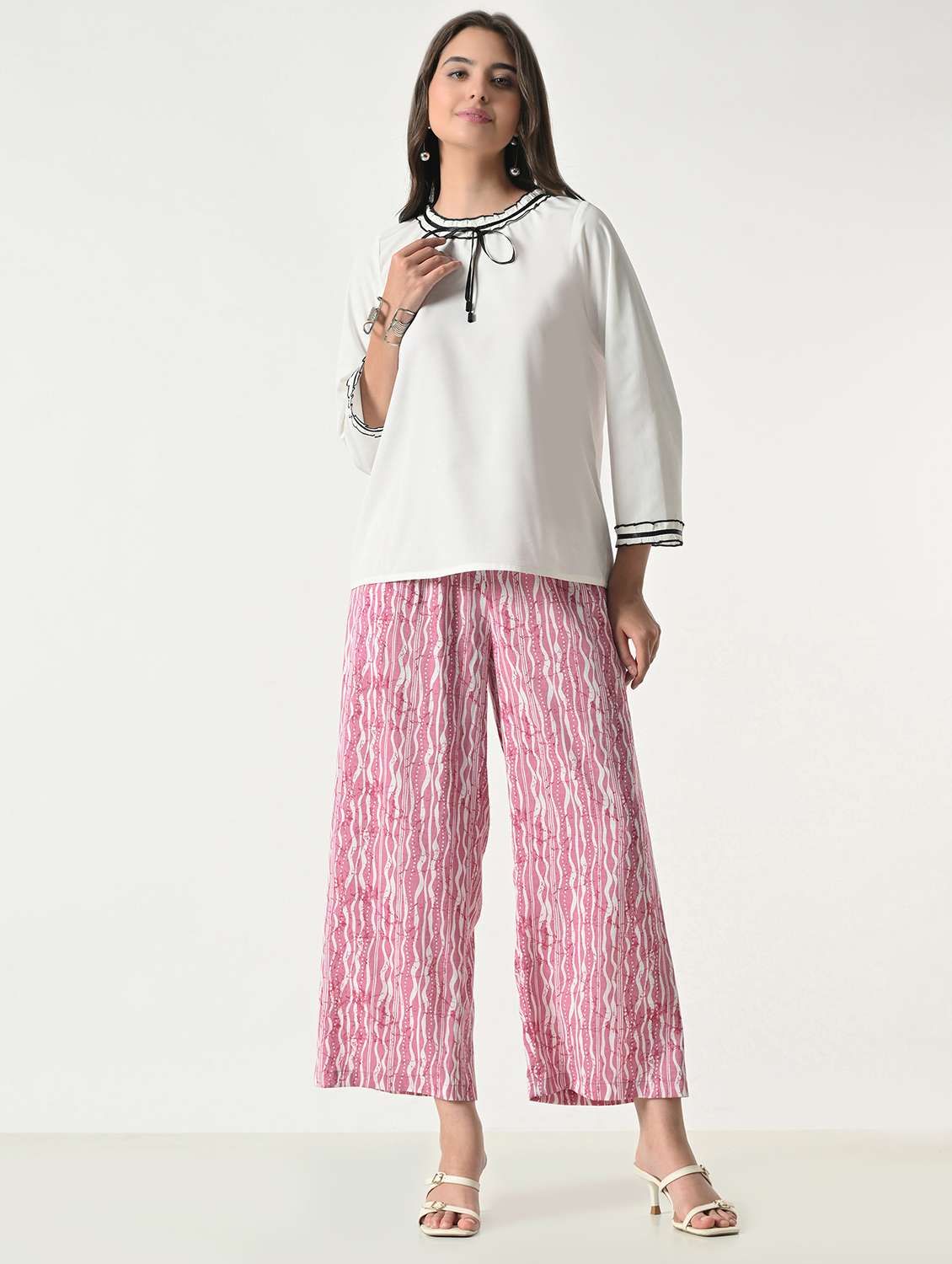 women printed mid rise straight palazzo - 22500119 -  Standard Image - 5