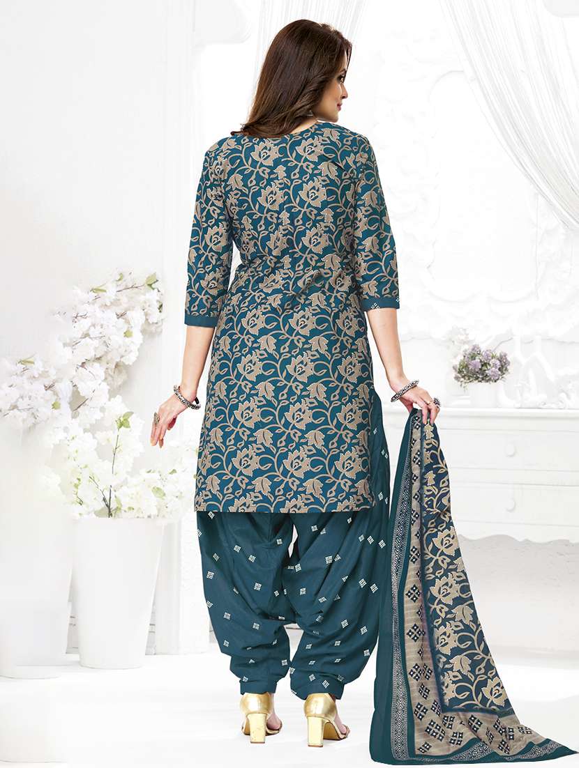 women printed three quarter sleeve kurta patiala with dupatta set - 22500153 -  Standard Image - 3