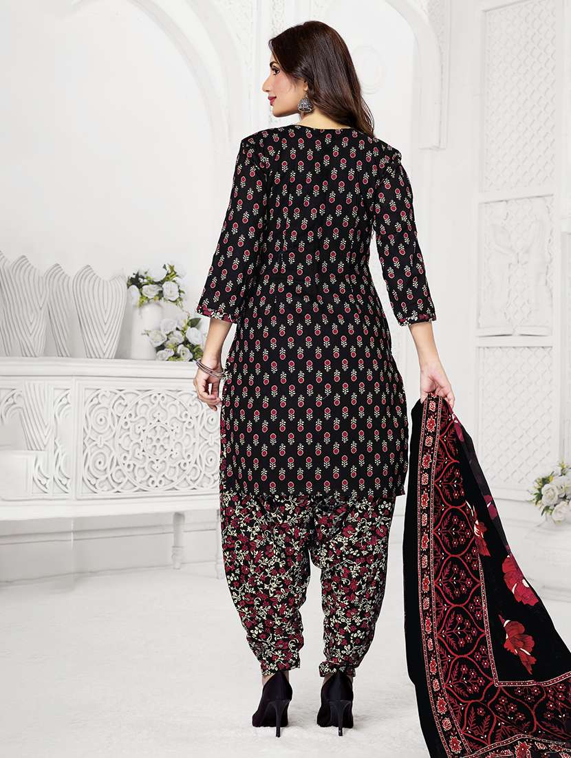 women printed three quarter sleeve kurta patiala with dupatta set - 22500155 -  Standard Image - 3