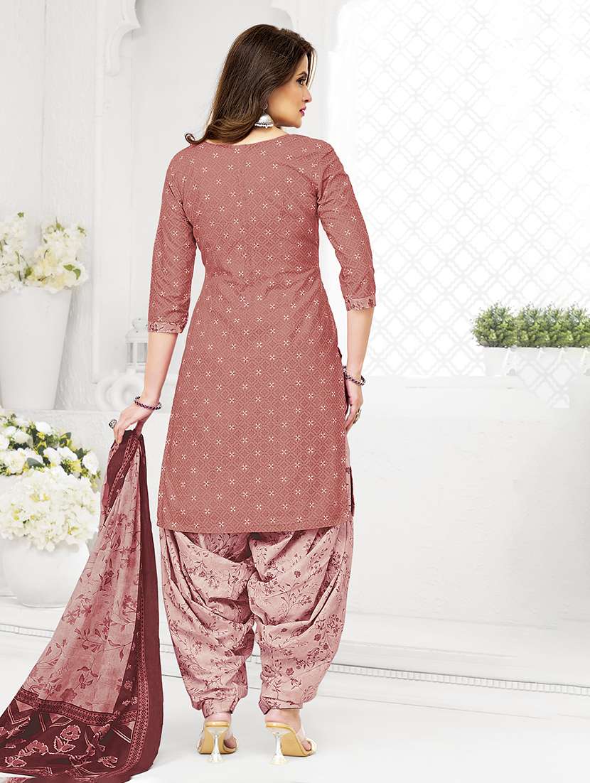 women printed three quarter sleeve kurta patiala with dupatta set - 22500156 -  Standard Image - 3