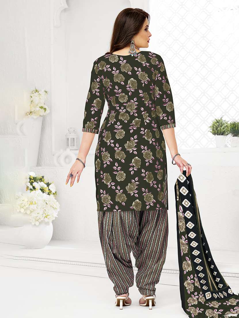 women printed three quarter sleeve kurta patiala with dupatta set - 22500166 -  Standard Image - 3
