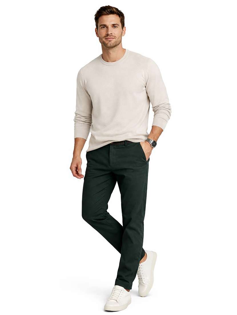 men solid mid rise chinos casual trouser - 22500186 -  Standard Image - 5