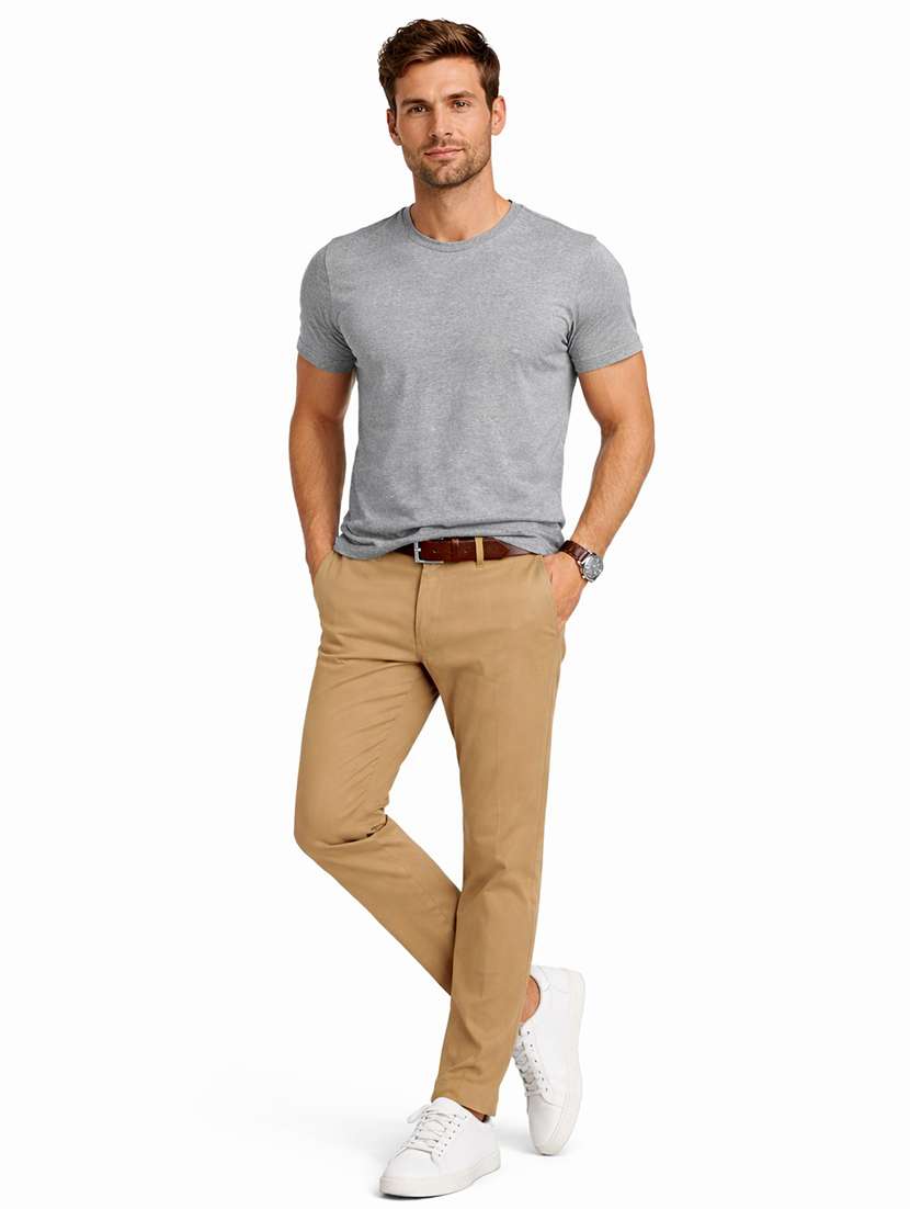 men solid mid rise chinos casual trouser - 22500187 -  Standard Image - 3