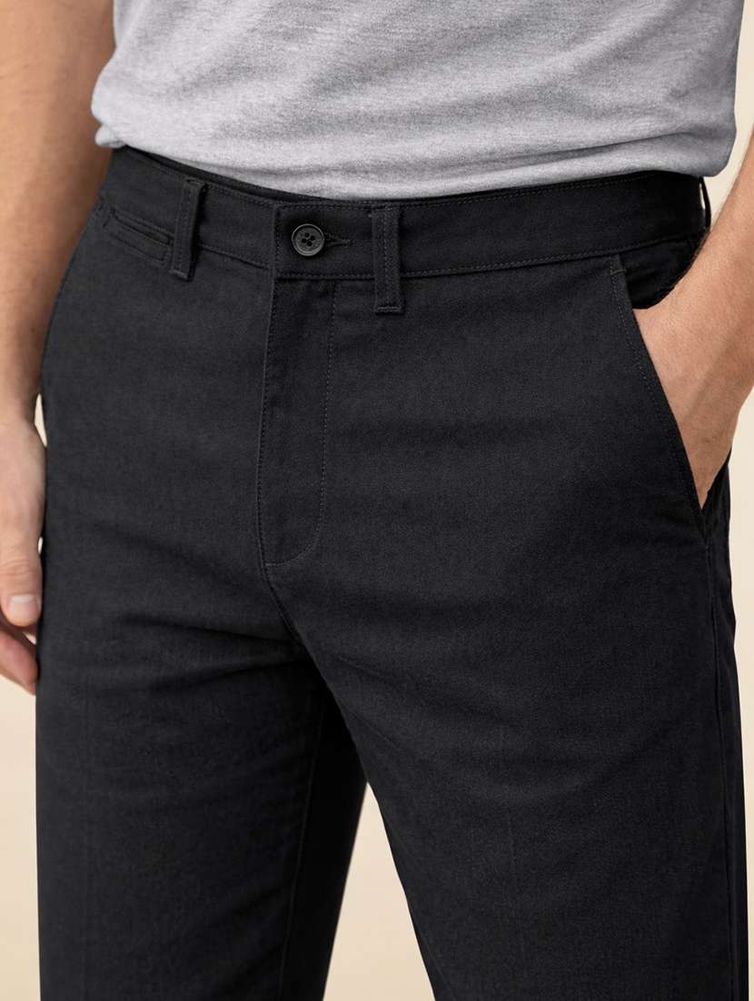 men solid mid rise chinos casual trouser - 22500188 -  Standard Image - 3