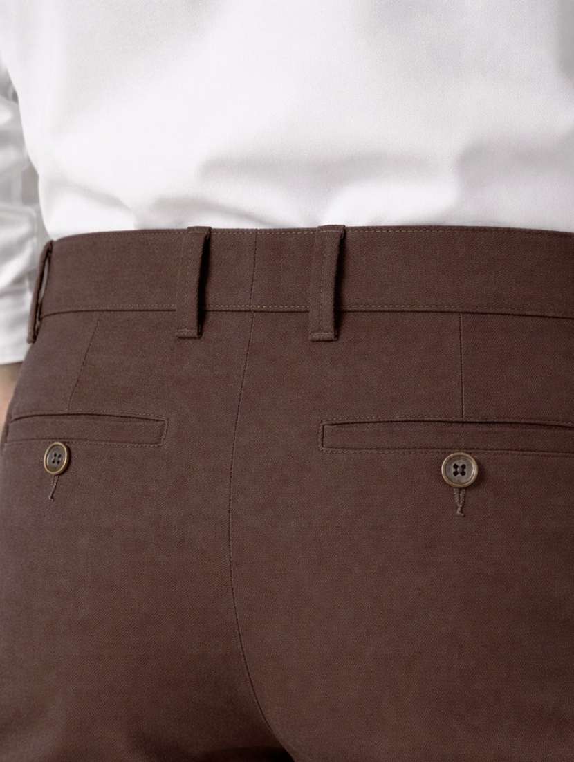 men solid mid rise chinos casual trouser - 22500190 -  Standard Image - 5