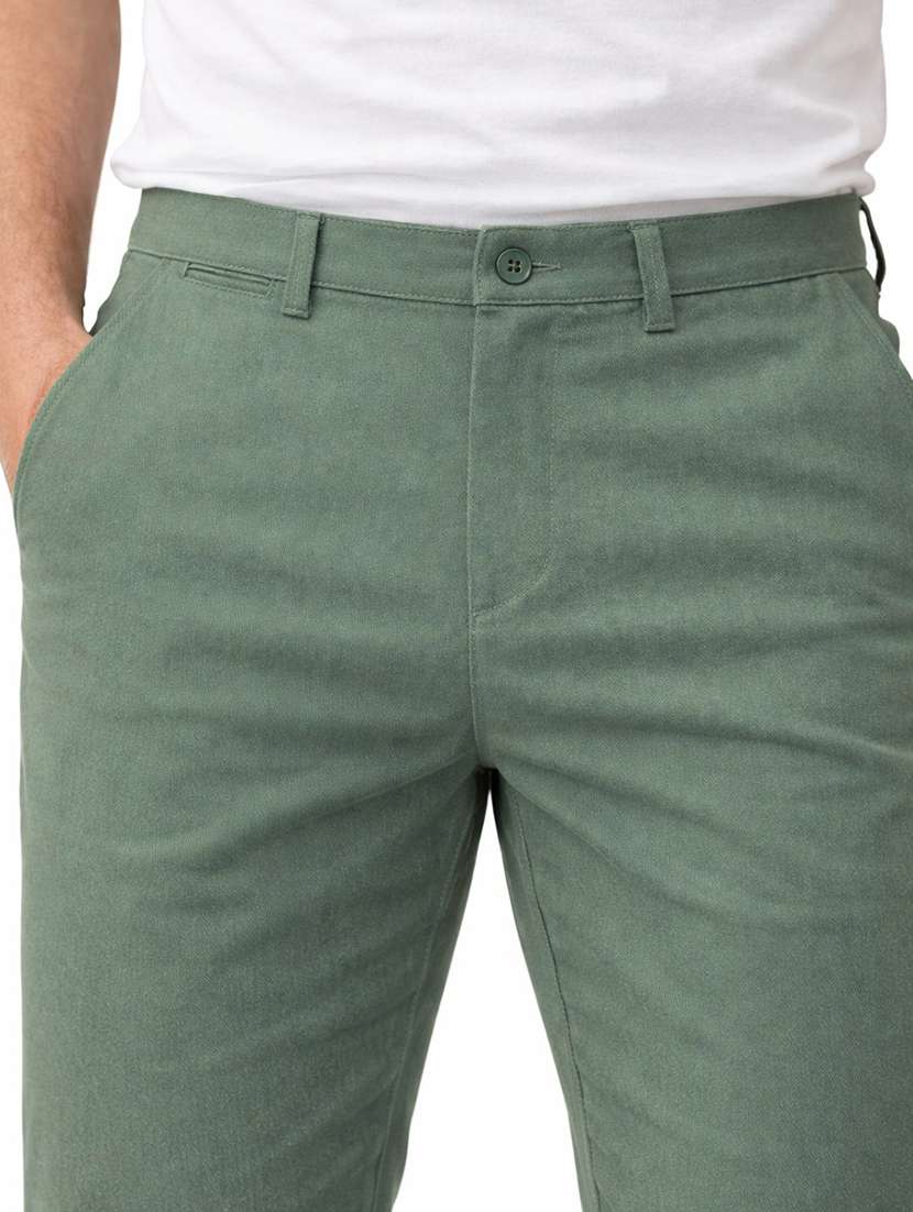 men solid mid rise chinos casual trouser - 22500191 -  Standard Image - 3