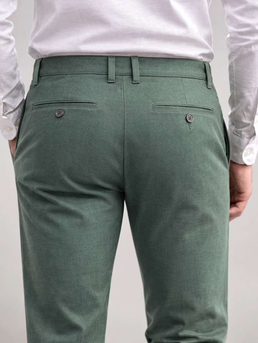 men solid mid rise chinos casual trouser - 22500191 -  Standard Image - 5