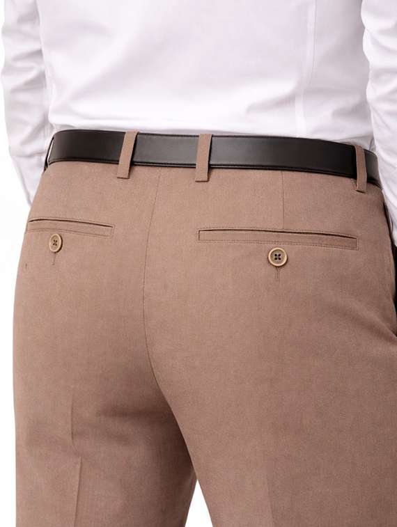 men solid mid rise chinos casual trouser - 22500195 -  Standard Image - 3