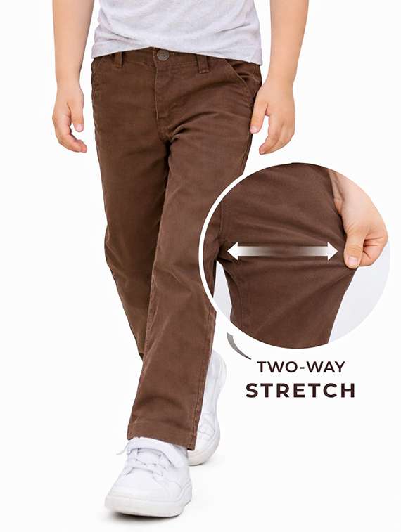 Boys Solid Mid Rise Chinos Casual Trouser - 22500211 -  Standard Image - 5