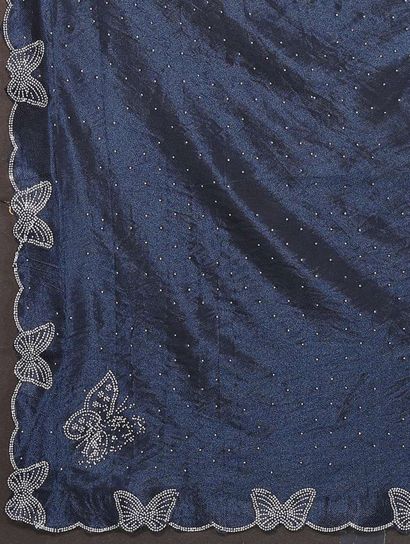 women solid with work embellished saree with blouse - 22500261 -  Standard Image - 5