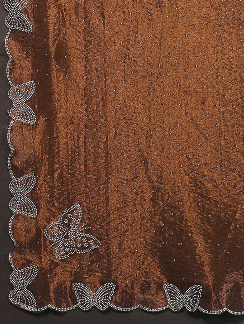 women solid with work embellished saree with blouse - 22500262 -  Standard Image - 5