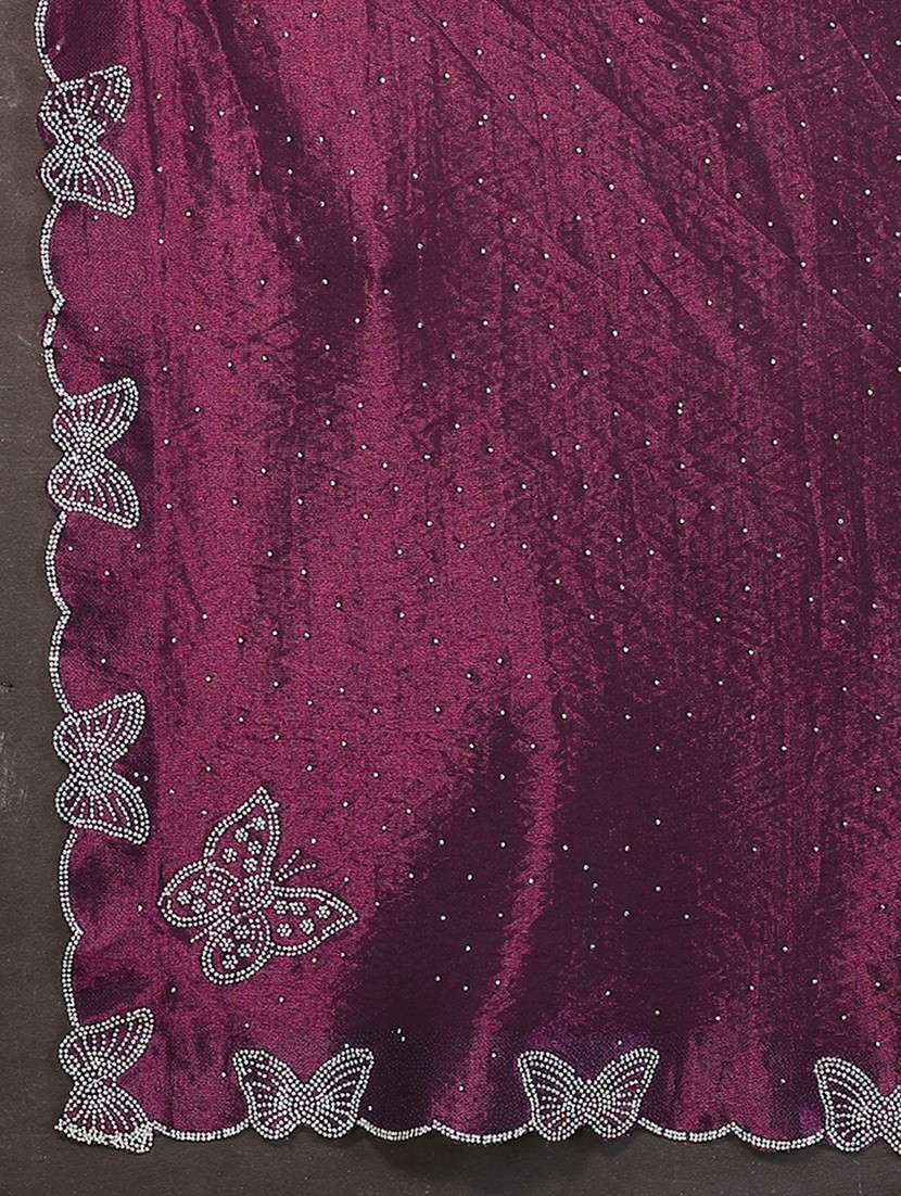 women solid with work embellished saree with blouse - 22500263 -  Standard Image - 5