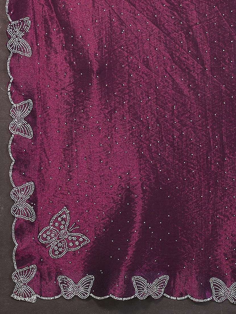 women solid with work embellished saree with blouse - 22500267 -  Standard Image - 5