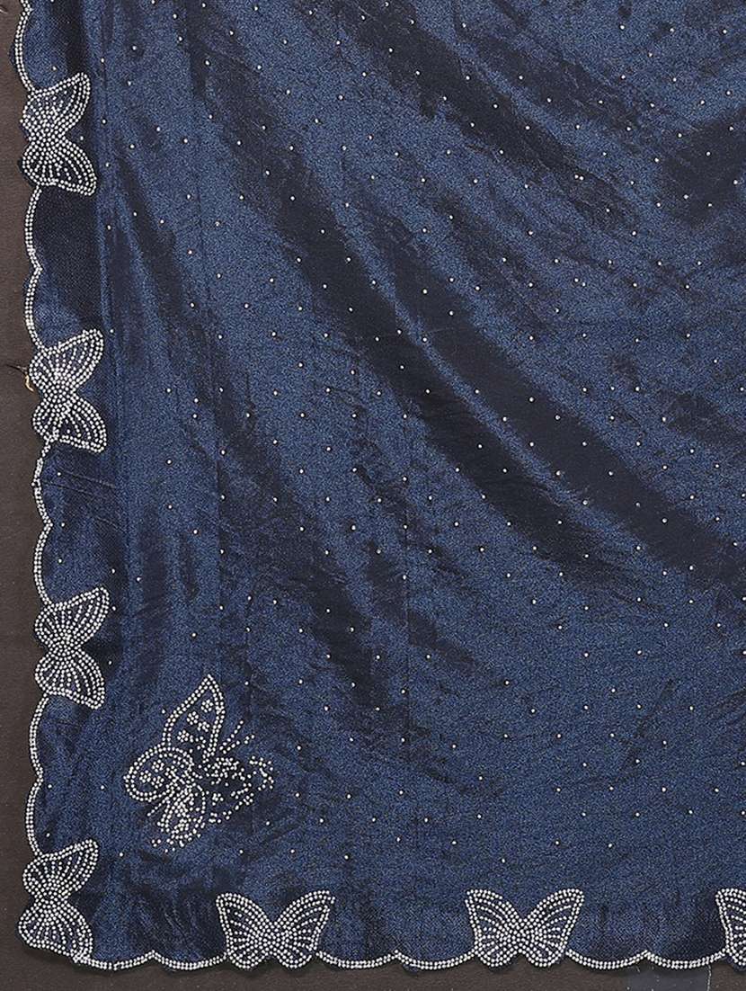 women solid with work embellished saree with blouse - 22500269 -  Standard Image - 5