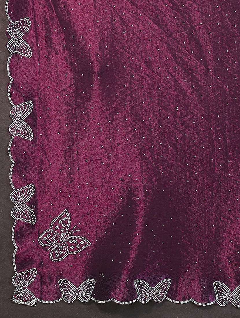 women solid with work embellished saree with blouse - 22500271 -  Standard Image - 5