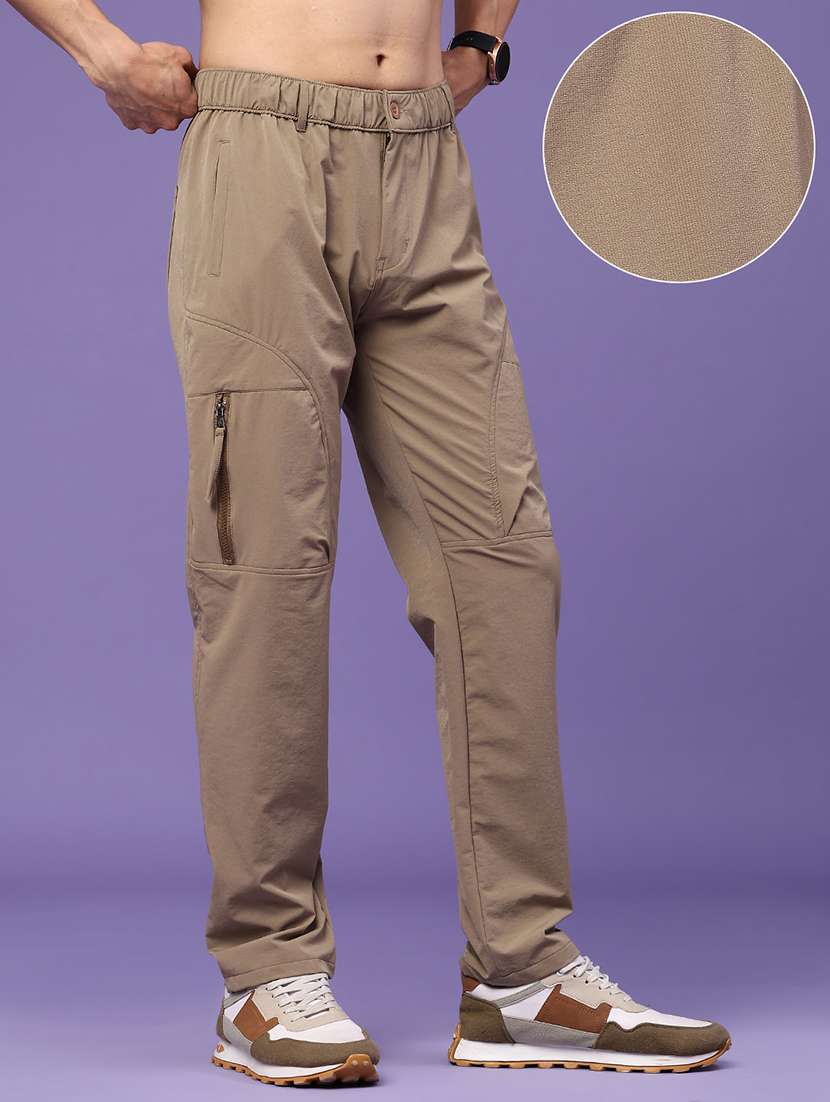 Men Solid Mid Rise Regular Fit Cargo - 22500442 -  Standard Image - 3