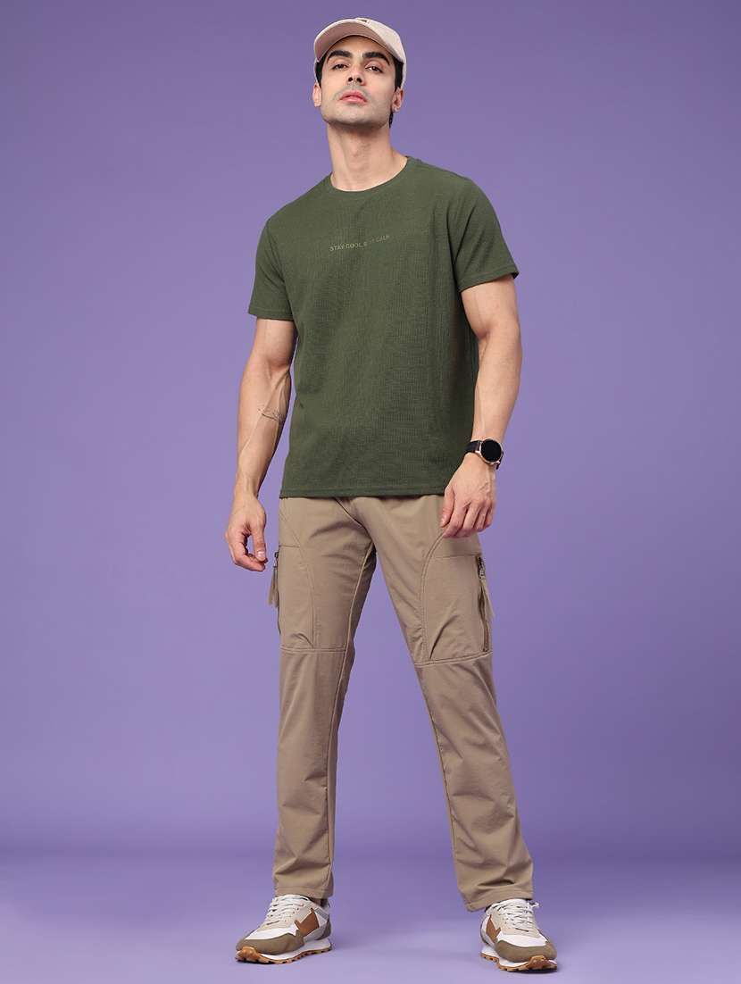 Men Solid Mid Rise Regular Fit Cargo - 22500442 -  Standard Image - 5