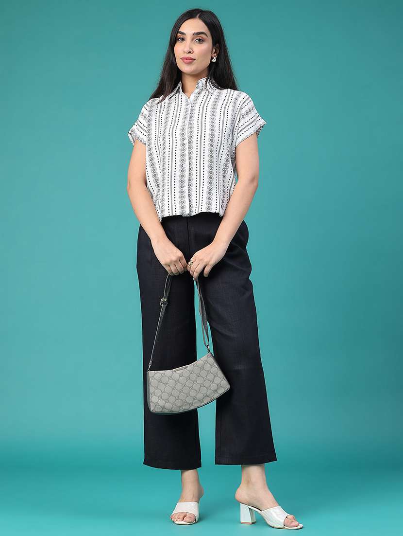 Women Solid Mid Rise Straight Trouser - 22500457 -  Standard Image - 5