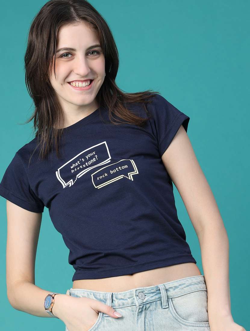 women printed short sleeves regular fit t-shirt