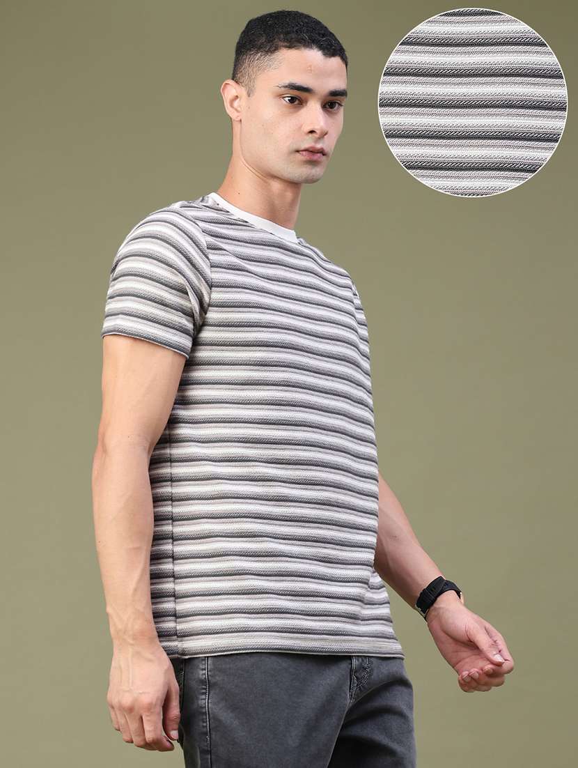 Men Striped Short Sleeve Regular Fit T-shirt - 22501383 -  Standard Image - 3