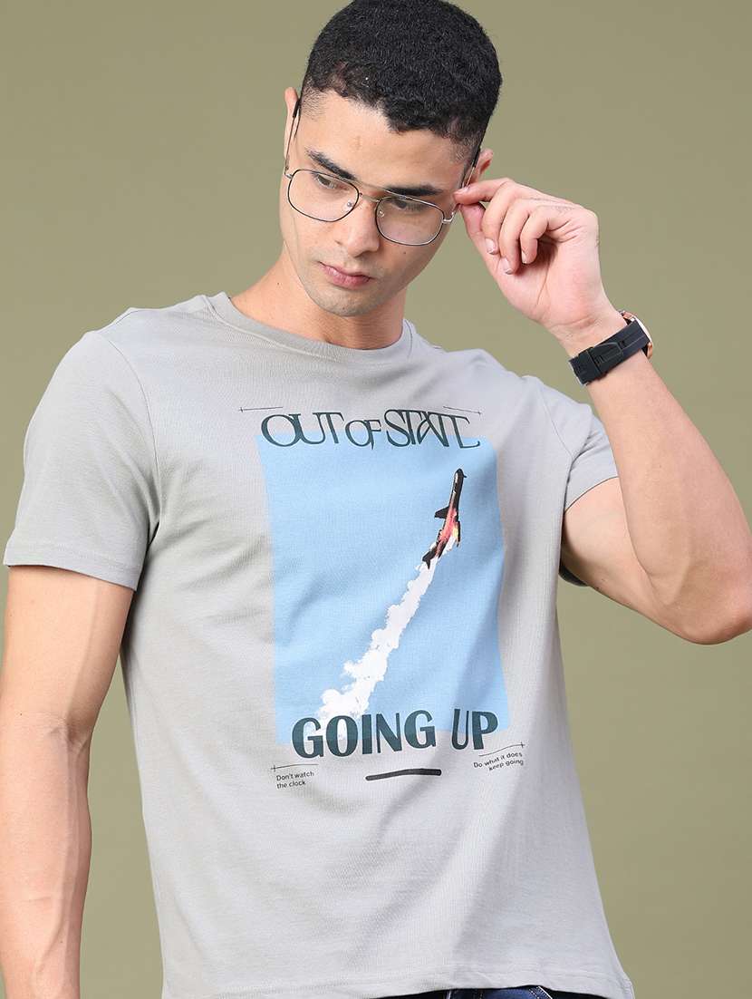 men printed short sleeve regular fit t-shirt