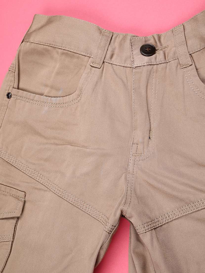 Boys Solid Mid Rise Three Fourth Shorts - 22501607 -  Standard Image - 3