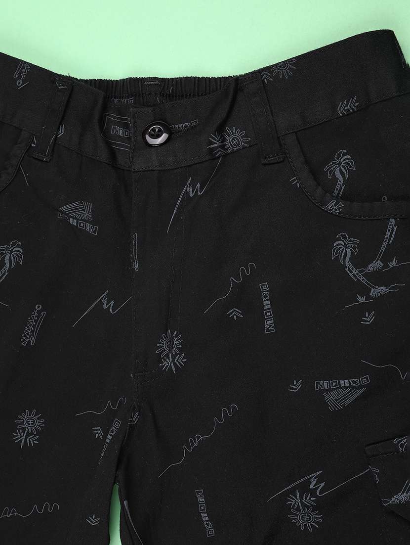 boys printed mid rise three fourth cargo shorts - 22501662 -  Standard Image - 3
