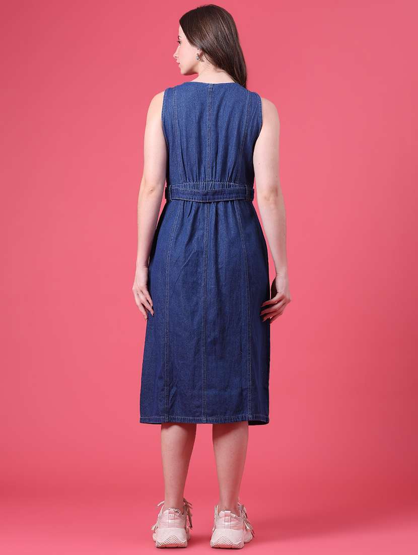Women Solid Sleeveless A-line Dress - 22501683 -  Standard Image - 5