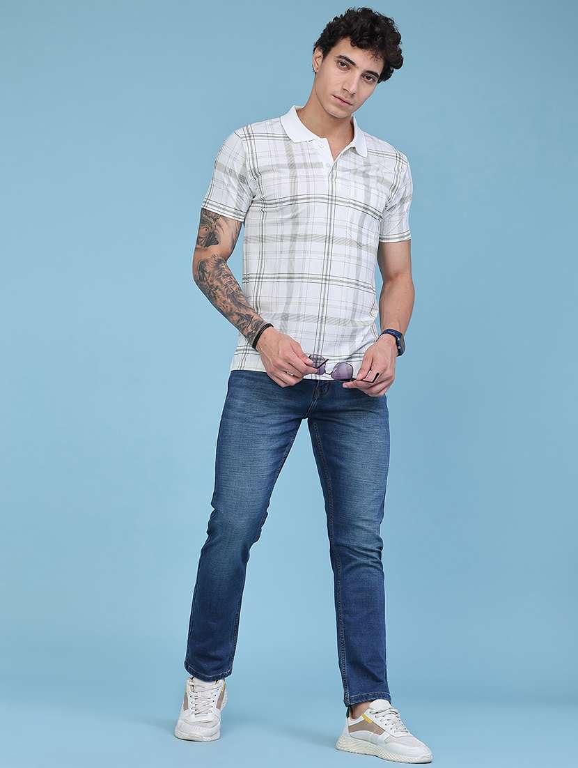 men checkered short sleeve regular fit polo t-shirt - 22501696 -  Standard Image - 5