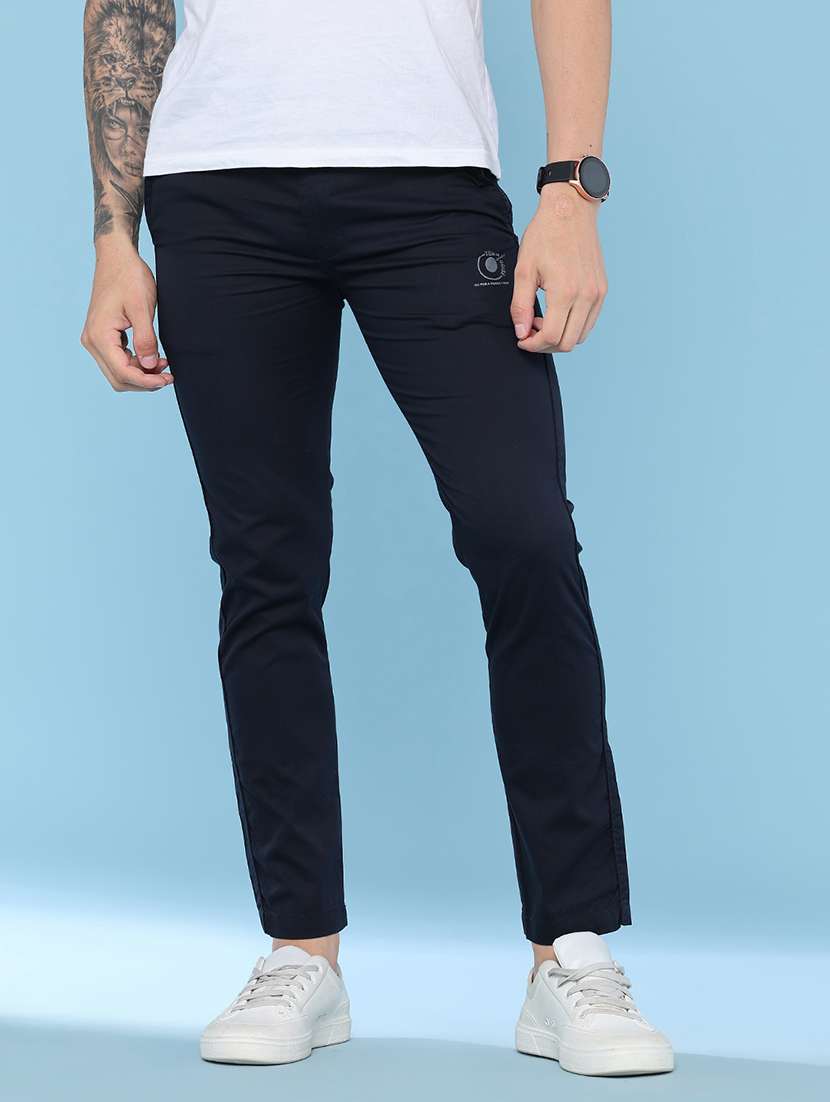 Men Solid Mid Rise Flat Front Trouser - 22501710 -  Standard Image - 3