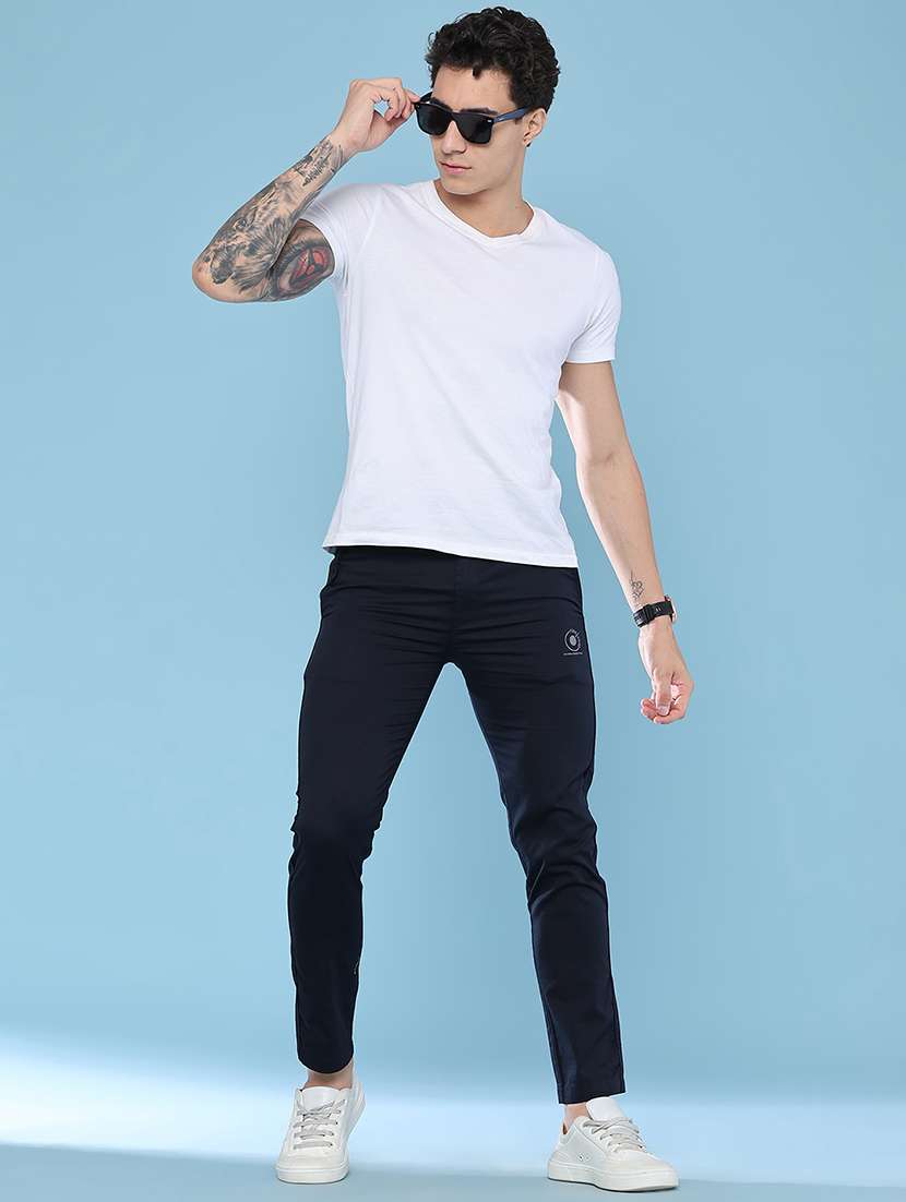 Men Solid Mid Rise Flat Front Trouser - 22501710 -  Standard Image - 5