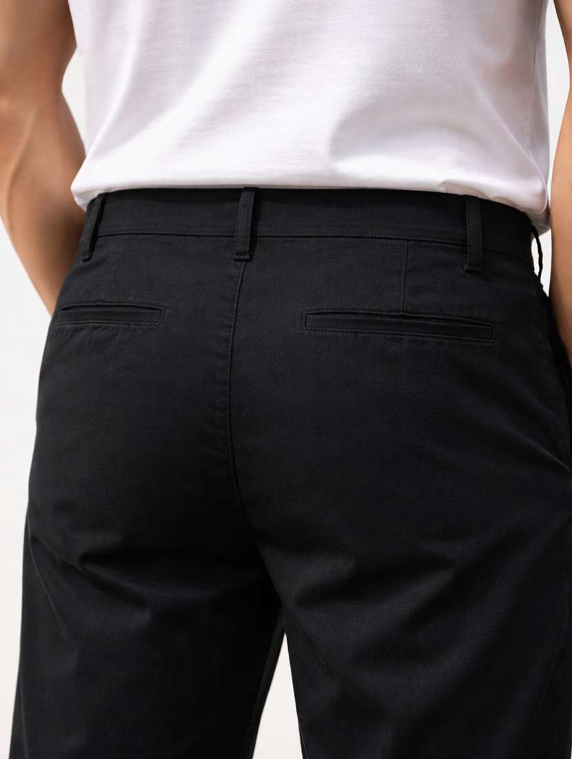 men solid mid rise slim fit trouser - 22501759 -  Standard Image - 5