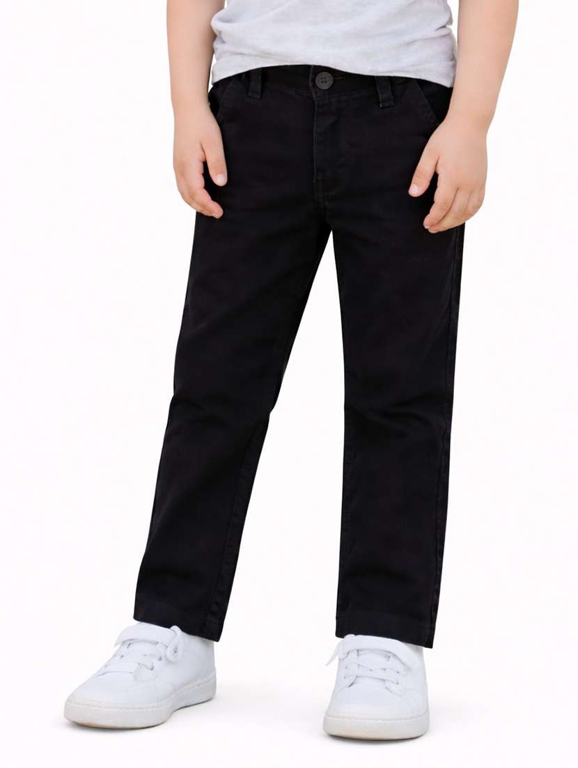 men solid mid rise slim fit trouser