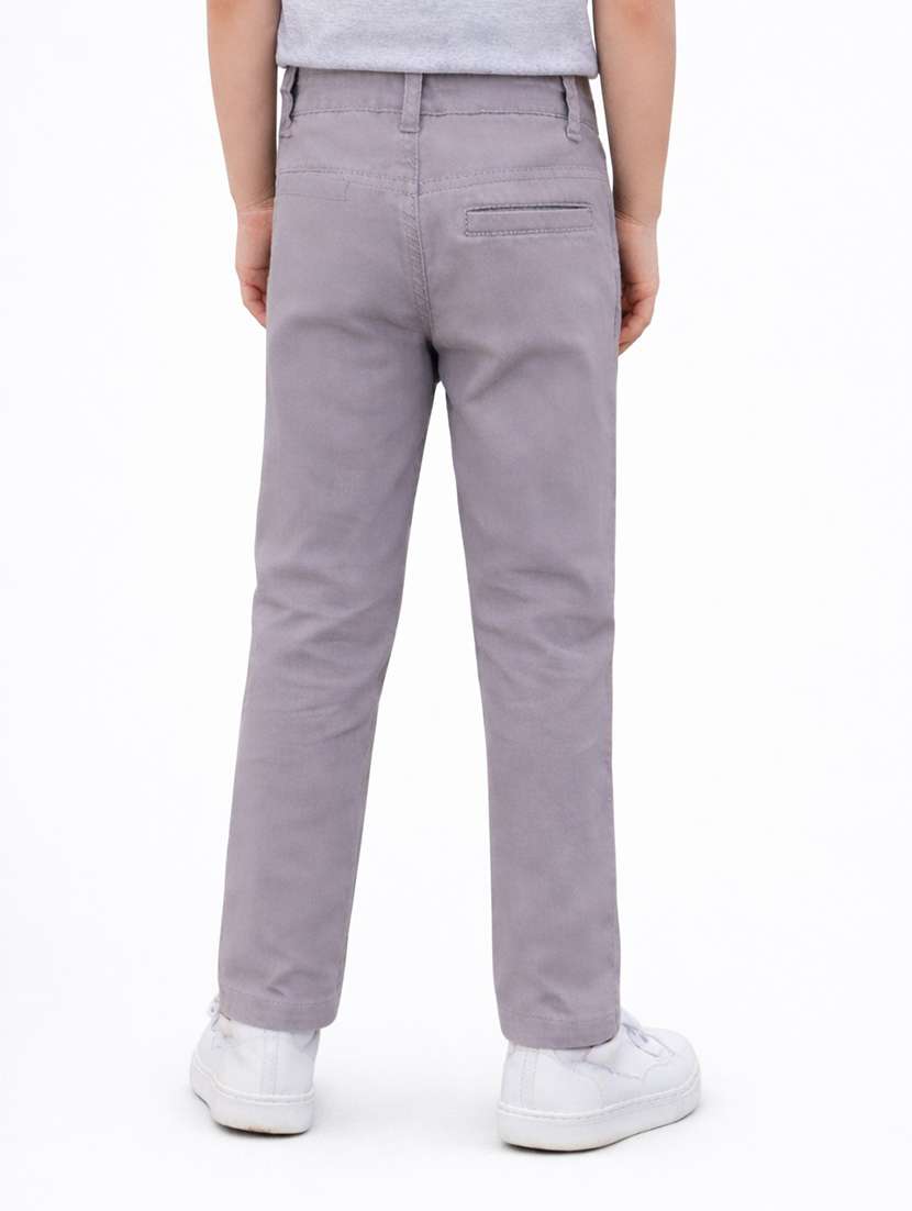 men solid mid rise slim fit trouser - 22501767 -  Standard Image - 3