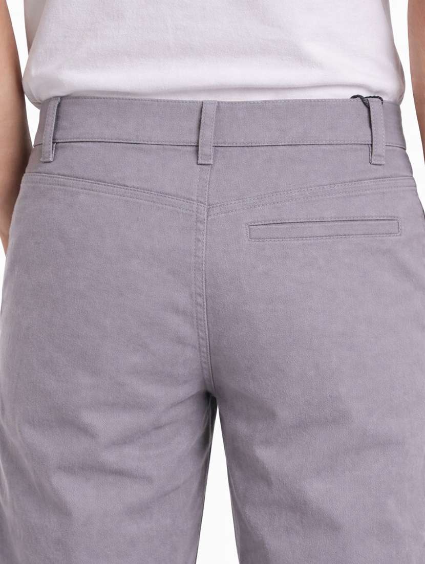 men solid mid rise slim fit trouser - 22501767 -  Standard Image - 5