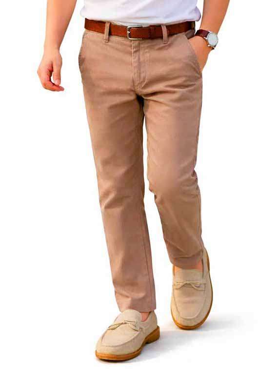men solid mid rise slim fit trouser