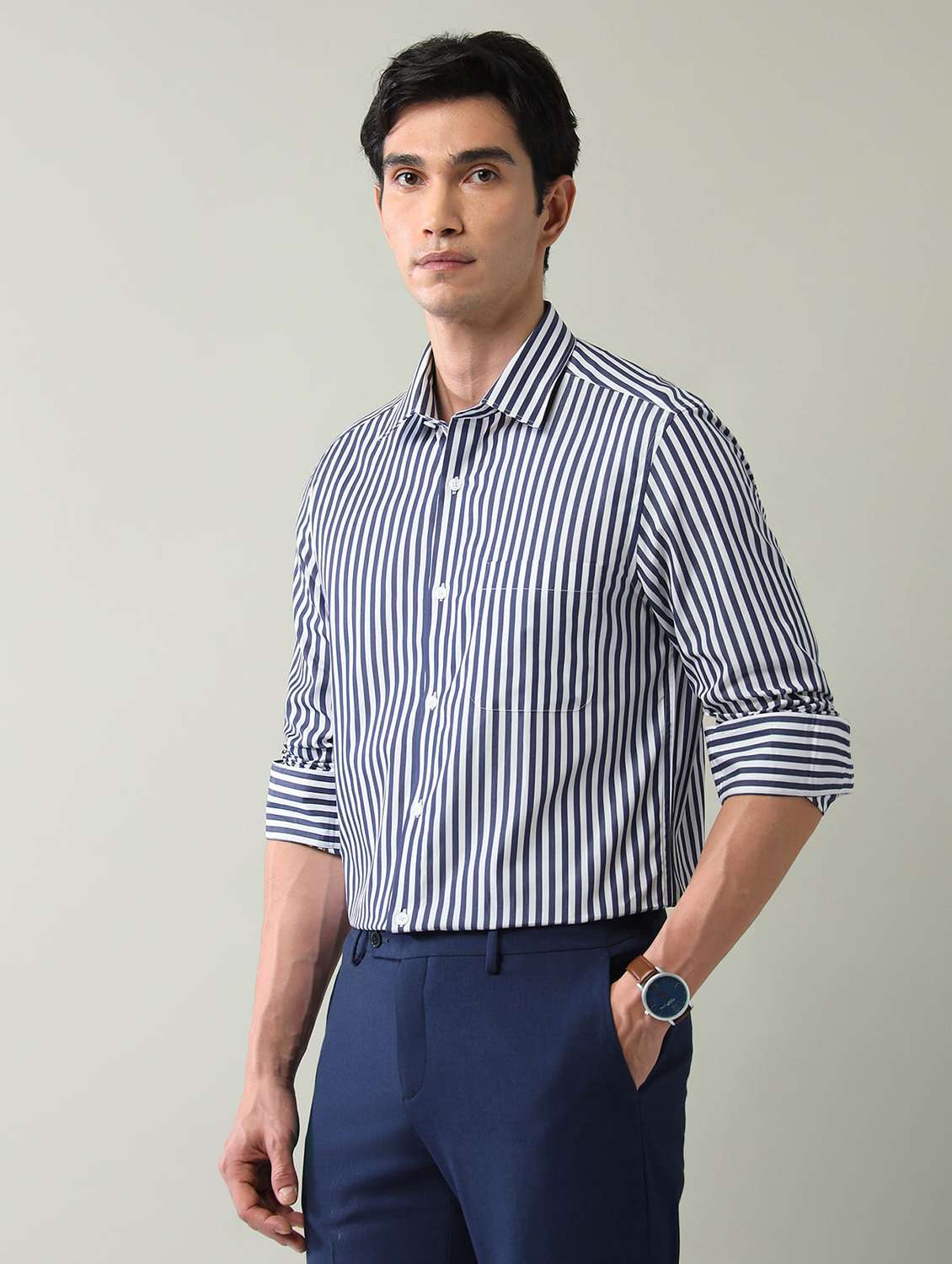 Men Striped Long Sleeve Regular Fit Casual Shirt - 22501917 -  Standard Image - 3