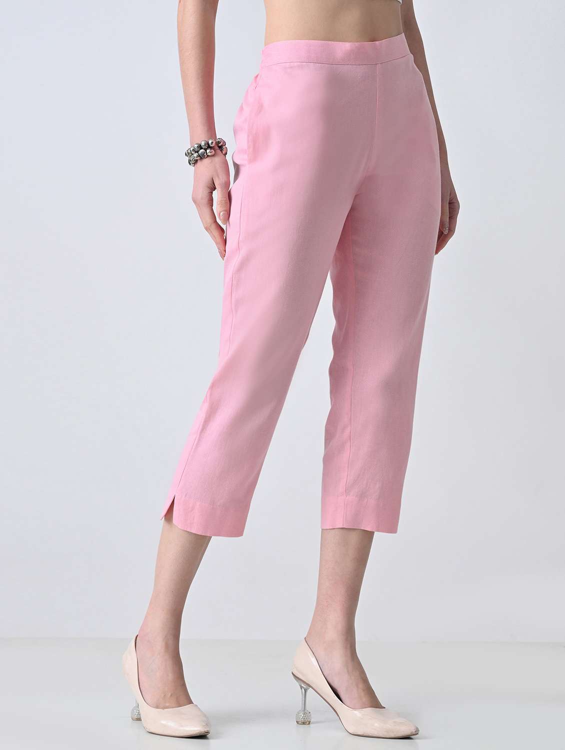 Women Solid Mid Rise Tapered Pant - 22502000 -  Standard Image - 3