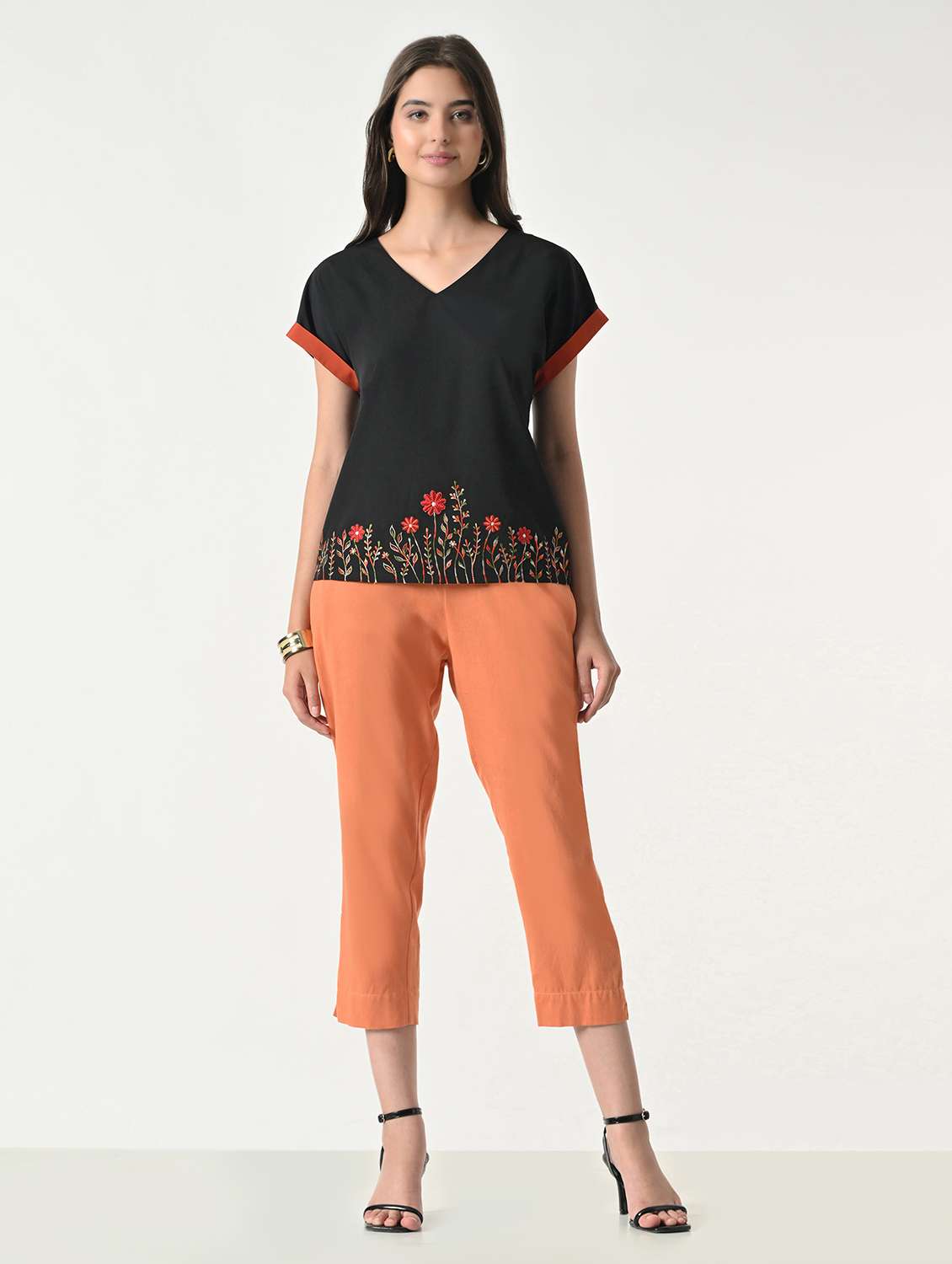 Women Embroidered V-neck Top - 22502017 -  Standard Image - 5