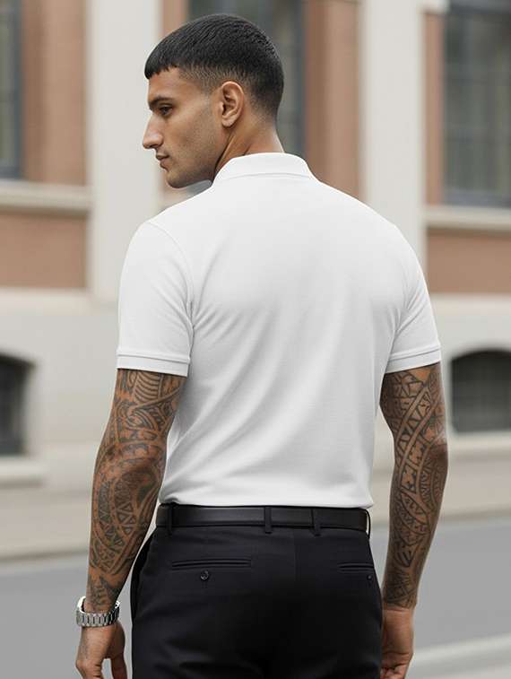 men solid short sleeve regular fit polo t-shirt - 22502029 -  Standard Image - 3